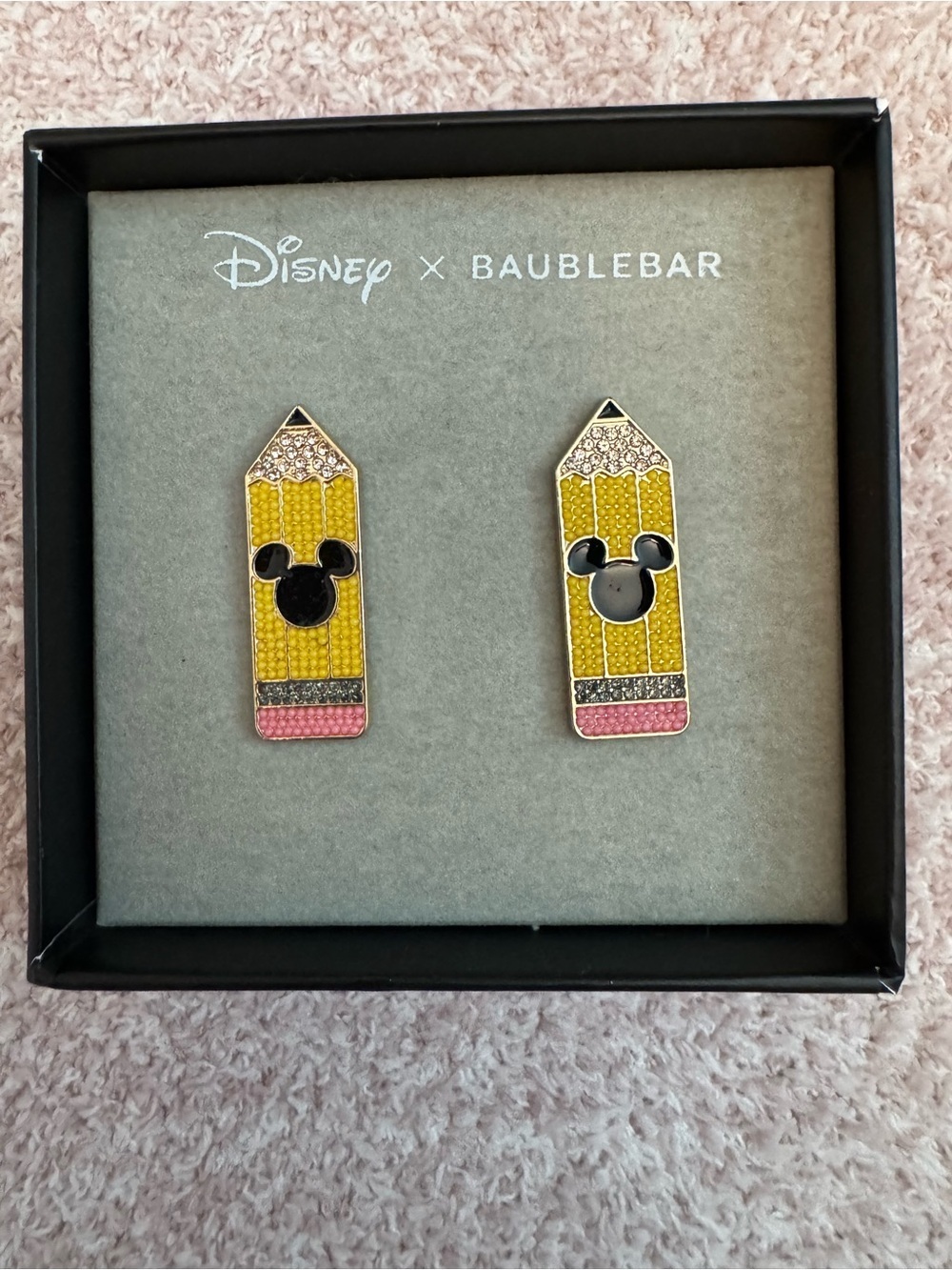 Disney x BaubleBar Mickey Mouse Pencil Stud Earrings NIB